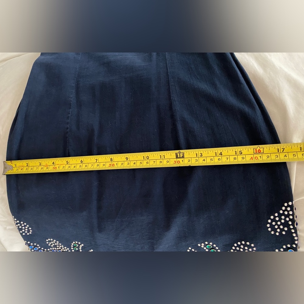 Versace Jeans embellished Dress cotton Navy blue Size IT42 - Picture 10 of 15